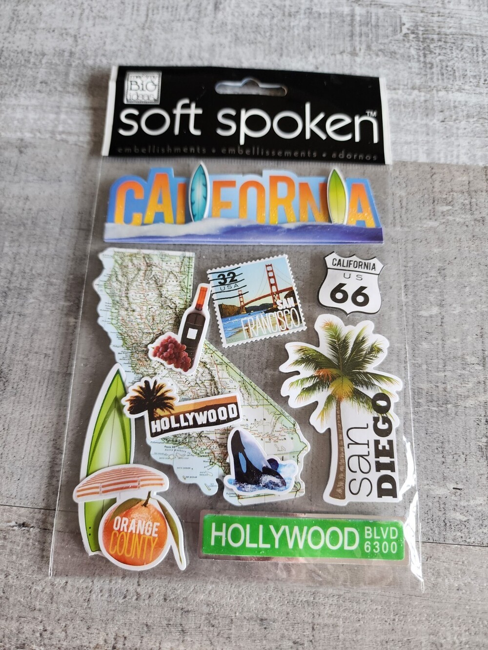 NEW MAMBI Scrapbook Stickers - California Travel Destination - Retired NEW #31